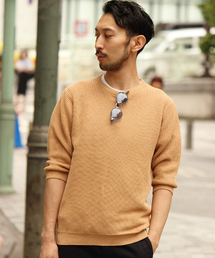 EDIFICE | ◇WASHI（和紙） B/N 7分袖ニット(ニット/セーター)