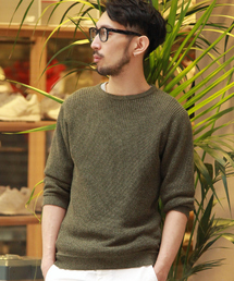 EDIFICE | ◇WASHI（和紙） B/N 7分袖ニット(ニット/セーター)