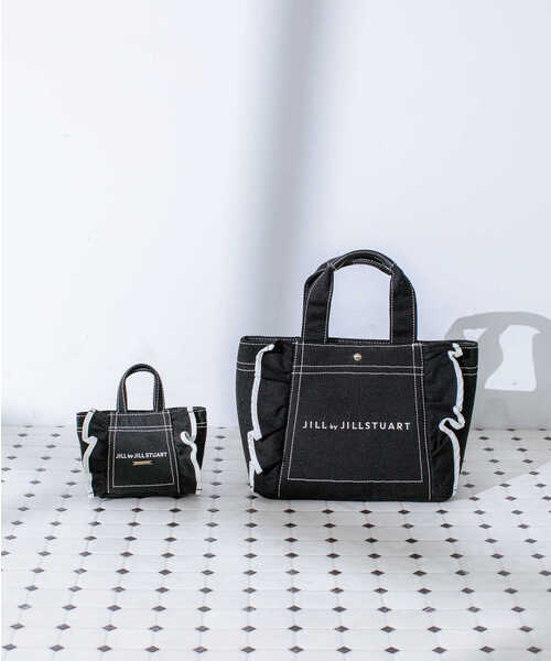 JILL by JILL STUART(ジルバイジルスチュアート)の「◇フリルトートミニポーチ(ポーチ・レディース・ブラック/ホワイト・FREE)」の15枚目の写真