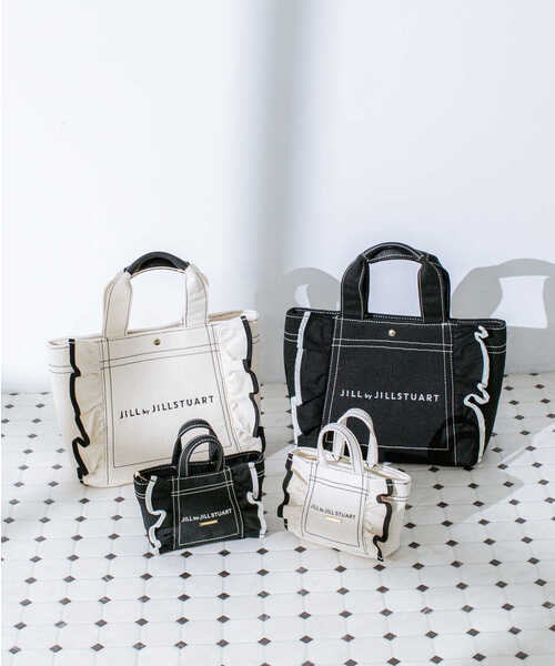 JILL by JILL STUART(ジルバイジルスチュアート)の「◇フリルトートミニポーチ(ポーチ・レディース・ブラック/ホワイト・FREE)」の14枚目の写真