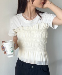 シャーリングアシメビスチェ