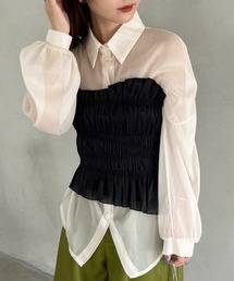シャーリングアシメビスチェ