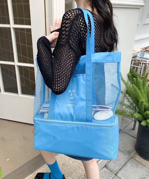 EPICKS（エピックス）の「多機能レジャービーチメッシュトート（トートバッグ・レディース・ブルー/ブラック/レッド/グリーン・FREE）」の3枚目の写真