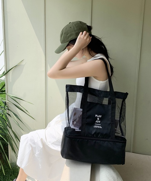 EPICKS（エピックス）の「多機能レジャービーチメッシュトート（トートバッグ・レディース・ブルー/ブラック/レッド/グリーン・FREE）」の2枚目の写真