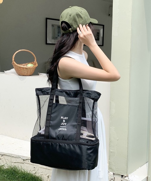 EPICKS（エピックス）の「多機能レジャービーチメッシュトート（トートバッグ・レディース・ブルー/ブラック/レッド/グリーン・FREE）」の5枚目の写真