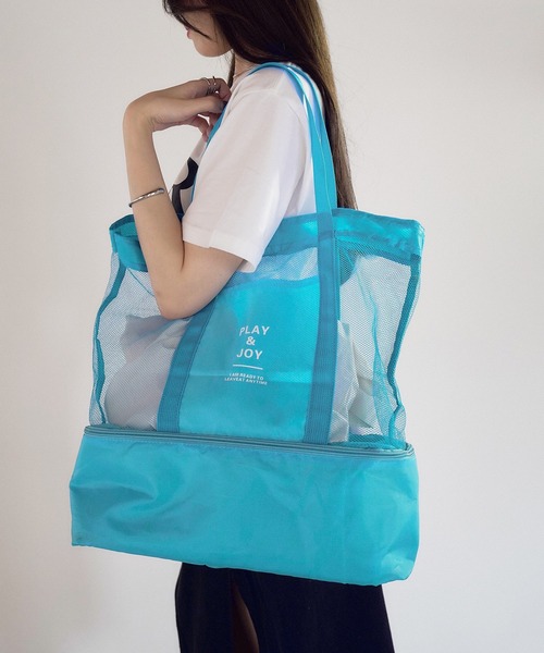 EPICKS（エピックス）の「多機能レジャービーチメッシュトート（トートバッグ・レディース・ブルー/ブラック/レッド/グリーン・FREE）」の10枚目の写真