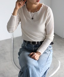 カットシャーリング　メロークルーネックロンT