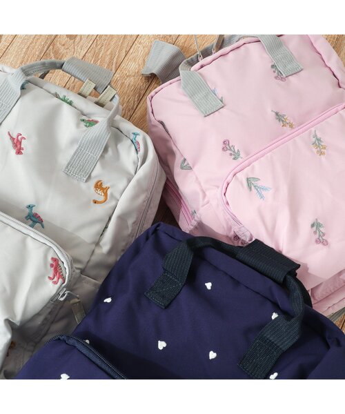 apres les cours（アプレレクール）の「バラエティ総柄刺繍リュック（バックパック/リュック・キッズ・ネイビー/ピンク/ライトグレー・FREE）」の17枚目の写真
