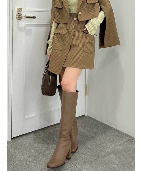 dazzlin（ダズリン）の「ルーズロングブーツ（ブーツ・レディース・ベージュ/ブラック・MEDIUM/LARGE）」の10枚目の写真