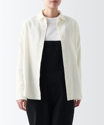 両面起毛フランネルレギュラーカラー長袖シャツ