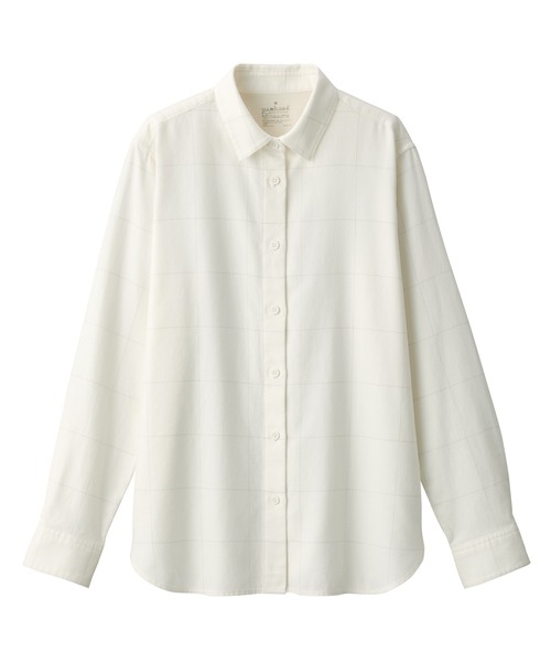 無印良品（ムジルシリョウヒン）の「両面起毛フランネルレギュラーカラー長袖シャツ（シャツ/ブラウス・レディース・イエロー系4/ホワイト系/レッド系2/オレンジ系/グリーン系1/グレー系7/グレー系6/ライトグレー系1・M/XS/L/XXL/XL/S）」の14枚目の写真