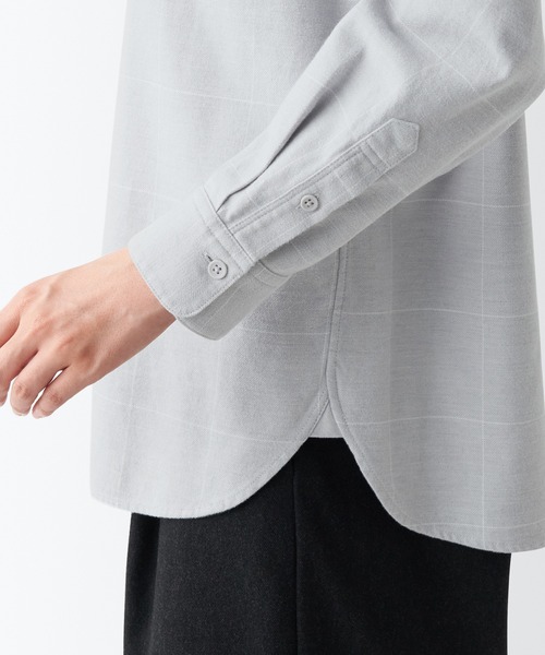 無印良品（ムジルシリョウヒン）の「両面起毛フランネルレギュラーカラー長袖シャツ（シャツ/ブラウス・レディース・イエロー系4/ホワイト系/レッド系2/オレンジ系/グリーン系1/グレー系7/グレー系6/ライトグレー系1・M/XS/L/XXL/XL/S）」の20枚目の写真