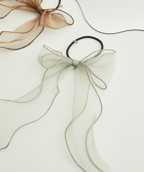 ROPE' PICNIC（ロペピクニック）の「シャイニーオーガンジーリボンポニー（ヘアゴム・レディース・ブラウン系その他3/グリーン系その他/ピンク系その他2・FREE）」の3枚目の写真