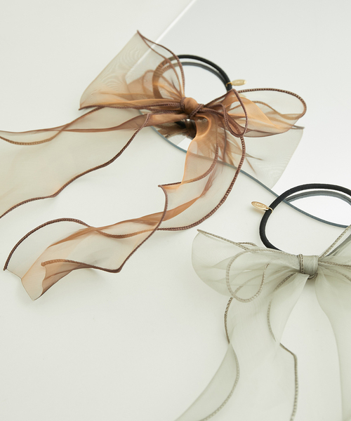 ROPE' PICNIC（ロペピクニック）の「シャイニーオーガンジーリボンポニー（ヘアゴム・レディース・ブラウン系その他3/グリーン系その他/ピンク系その他2・FREE）」の2枚目の写真