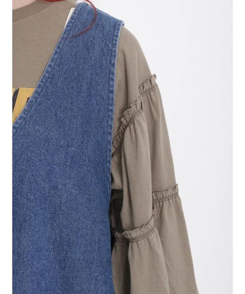 Samansa Mos2（サマンサ モスモス）の「前後着デニムジャンパースカート（ワンピース・レディース・ネイビー/ブルー・F）」の12枚目の写真