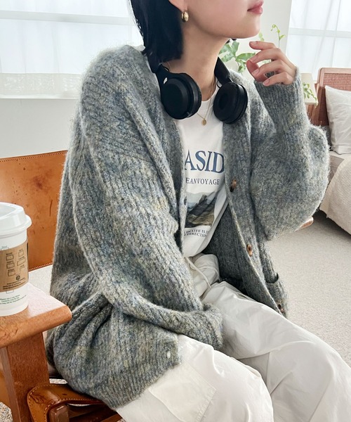 新品定価28820円　クロスアンドクロス　畦編みニットロングカーディガン 美品 ハグオーワー クロスアンドクロス HUG O WaR Cloth&Cross 畦編み