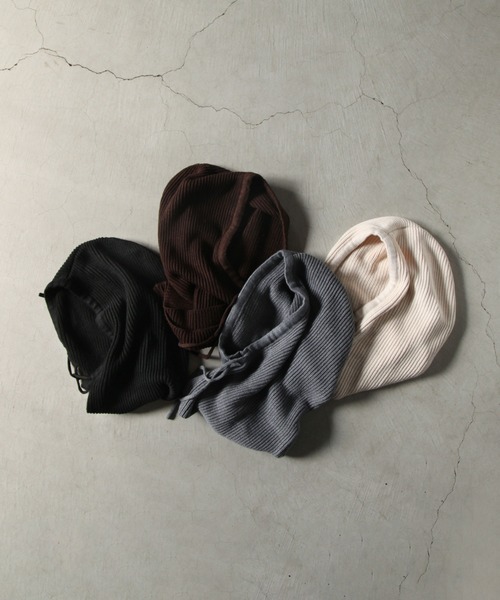 Chillfar（チルファー）の「リブニットバラクラバ（ニットキャップ/ビーニー・レディース・アイボリー/ブラック/グレー/ブラウン・FREE）」の5枚目の写真