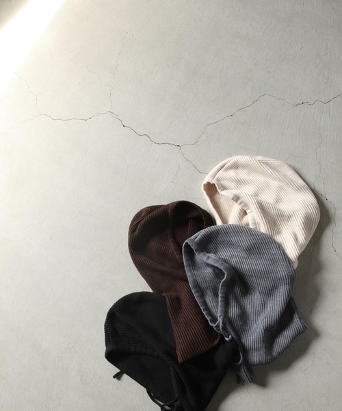 Chillfar（チルファー）の「リブニットバラクラバ（ニットキャップ/ビーニー・レディース・アイボリー/ブラック/グレー/ブラウン・FREE）」の8枚目の写真