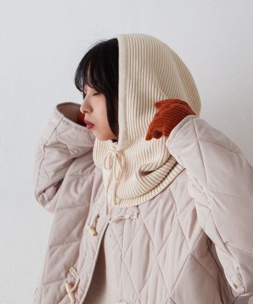 Chillfar（チルファー）の「リブニットバラクラバ（ニットキャップ/ビーニー・レディース・アイボリー/ブラック/グレー/ブラウン・FREE）」の9枚目の写真