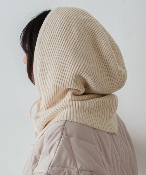 Chillfar（チルファー）の「リブニットバラクラバ（ニットキャップ/ビーニー・レディース・アイボリー/ブラック/グレー/ブラウン・FREE）」の11枚目の写真