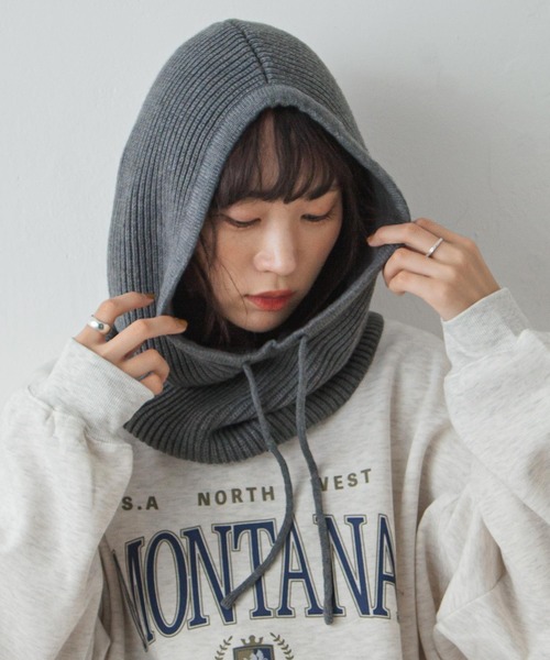 Chillfar（チルファー）の「リブニットバラクラバ（ニットキャップ/ビーニー・レディース・アイボリー/ブラック/グレー/ブラウン・FREE）」の20枚目の写真