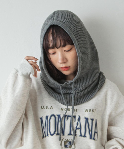 Chillfar（チルファー）の「リブニットバラクラバ（ニットキャップ/ビーニー・レディース・アイボリー/ブラック/グレー/ブラウン・FREE）」の21枚目の写真