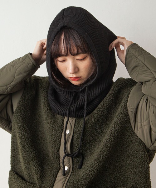 Chillfar（チルファー）の「リブニットバラクラバ（ニットキャップ/ビーニー・レディース・アイボリー/ブラック/グレー/ブラウン・FREE）」の13枚目の写真