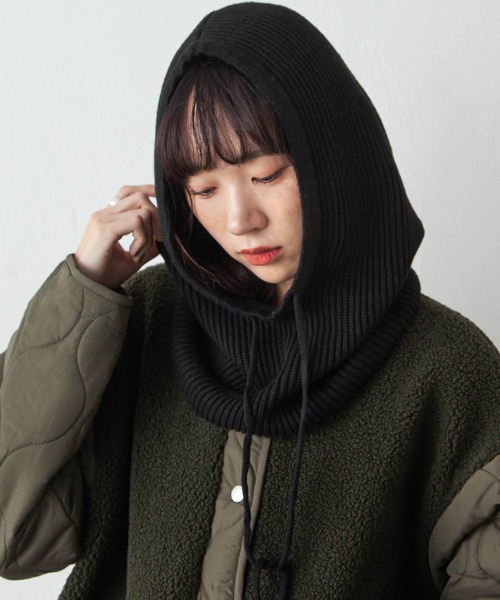 Chillfar（チルファー）の「リブニットバラクラバ（ニットキャップ/ビーニー・レディース・アイボリー/ブラック/グレー/ブラウン・FREE）」の15枚目の写真