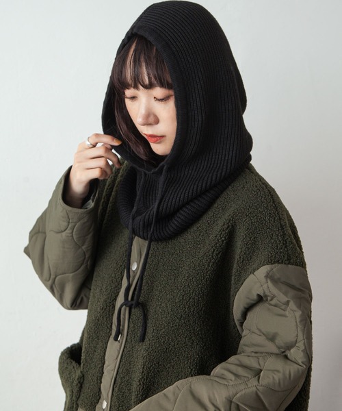 Chillfar（チルファー）の「リブニットバラクラバ（ニットキャップ/ビーニー・レディース・アイボリー/ブラック/グレー/ブラウン・FREE）」の17枚目の写真