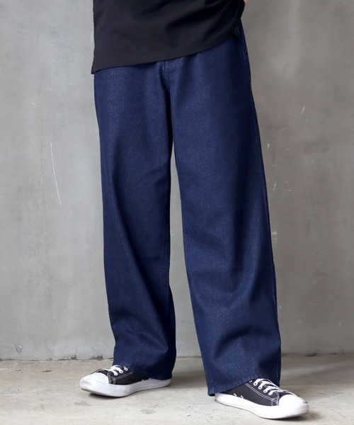 SITRY(シトリー)の「Wide Tapered Denim pants/ワイドテーパード デニム パンツ(デニムパンツ・メンズ・ケミカルウォッシュ/ブラック系その他2/ブラック系その他/ブラック/インディゴブルー・M/S/L/LL)」の2枚目の写真