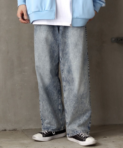 SITRY(シトリー)の「Wide Tapered Denim pants/ワイドテーパード デニム パンツ(デニムパンツ・メンズ・ケミカルウォッシュ/ブラック系その他2/ブラック系その他/ブラック/インディゴブルー・M/S/L/LL)」の5枚目の写真