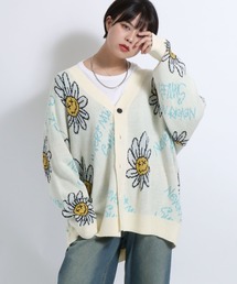 SMILEY FACE（スマイリーフェイス）の「SMILEY FACE（スマイリーフェイス）花柄総柄ニットカーディガン メンズ レディース ユニセックス（カーディガン/ボレロ）」