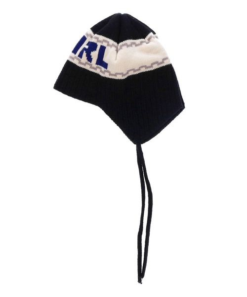 X-girl（エックスガール）の「LINE LOGO KNIT CAP（ニットキャップ/ビーニー・レディース・ホワイト/ブラック/ブルー・ONE SIZE）」の5枚目の写真