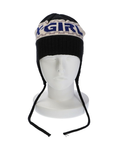 X-girl（エックスガール）の「LINE LOGO KNIT CAP（ニットキャップ/ビーニー・レディース・ホワイト/ブラック/ブルー・ONE SIZE）」の11枚目の写真