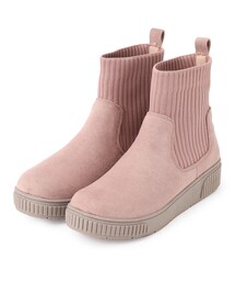 ◆【全6色】すっぽりラクラク 履き口 ニットブーツ
