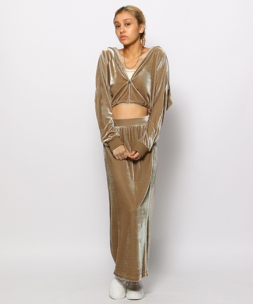 FOREVER 21（フォーエバー トゥエンティーワン）の「【2023AW】ベロアラインパーカー（パーカー・レディース・ブラック/ブラウン/カーキ・FREE）」の8枚目の写真