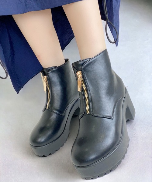 Sugar Sugar（シュガーシュガー）の「【SUGAR SUGARシュガーシュガー】センタージップブーツ（ブーツ・レディース・ブラック/ダークブラウン・S/M/L/LL）」の16枚目の写真