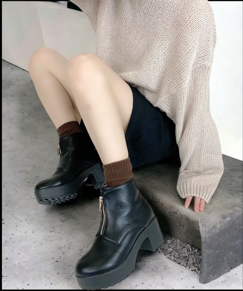 Sugar Sugar（シュガーシュガー）の「【SUGAR SUGARシュガーシュガー】センタージップブーツ（ブーツ・レディース・ブラック/ダークブラウン・S/M/L/LL）」の22枚目の写真