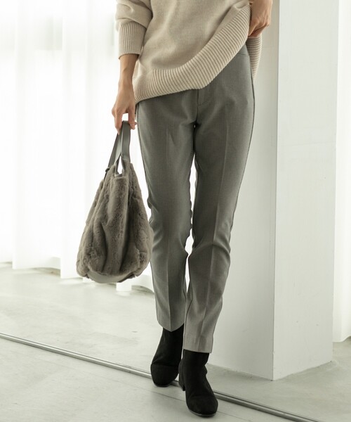 OPAQUE.CLIP(オペークドットクリップ)の「◆≪SS-LLsize≫ 裏起毛 ストレッチスティックパンツ/ネオサーモ【蓄熱素材/洗濯機洗い可】(その他パンツ・レディース・オフホワイト/グレー系/ブラック/ブラック系・34/36/38/40/42)」の5枚目の写真