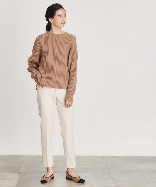 OPAQUE.CLIP(オペークドットクリップ)の「◆≪SS-LLsize≫ 裏起毛 ストレッチスティックパンツ/ネオサーモ【蓄熱素材/洗濯機洗い可】(その他パンツ・レディース・オフホワイト/グレー系/ブラック/ブラック系・34/36/38/40/42)」の9枚目の写真