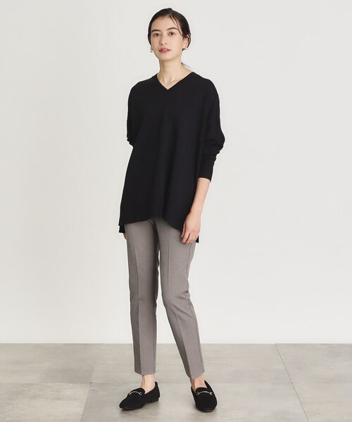 OPAQUE.CLIP(オペークドットクリップ)の「◆≪SS-LLsize≫ 裏起毛 ストレッチスティックパンツ/ネオサーモ【蓄熱素材/洗濯機洗い可】(その他パンツ・レディース・オフホワイト/グレー系/ブラック/ブラック系・34/36/38/40/42)」の14枚目の写真