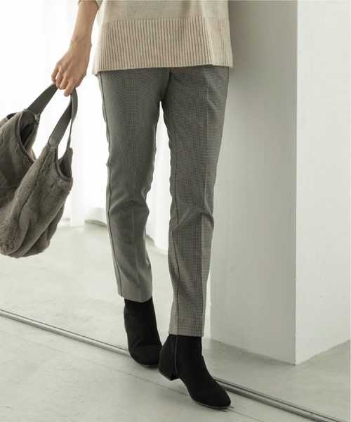 OPAQUE.CLIP(オペークドットクリップ)の「◆≪SS-LLsize≫ 裏起毛 ストレッチスティックパンツ/ネオサーモ【蓄熱素材/洗濯機洗い可】(その他パンツ・レディース・オフホワイト/グレー系/ブラック/ブラック系・34/36/38/40/42)」の3枚目の写真