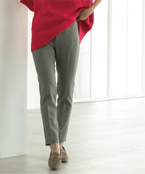 OPAQUE.CLIP(オペークドットクリップ)の「◆≪SS-LLsize≫ 裏起毛 ストレッチスティックパンツ/ネオサーモ【蓄熱素材/洗濯機洗い可】(その他パンツ・レディース・オフホワイト/グレー系/ブラック/ブラック系・34/36/38/40/42)」の4枚目の写真