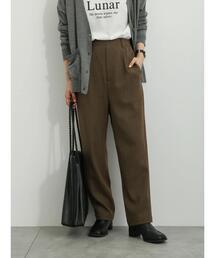 Samansa Mos2 blue | ヘリンボーンタックパンツ(その他パンツ)