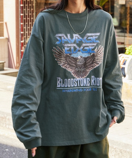 MONO-MART(モノマート)の「ヴィンテージライクロックプリント ビッグシルエット長袖Tシャツ(Tシャツ/カットソー・メンズ・ブルー系1/ホワイト系1/グレー系1/グレー系2/ホワイト系3・M/L)」の19枚目の写真