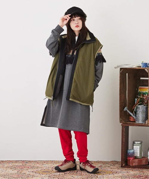 CUBE SUGAR（キューブシュガー）の「ウォームフライス無地抗菌加工レギンス（レギンス/スパッツ・レディース・ナチュラル/ブラック/トップグレー/レッド・M）」の13枚目の写真