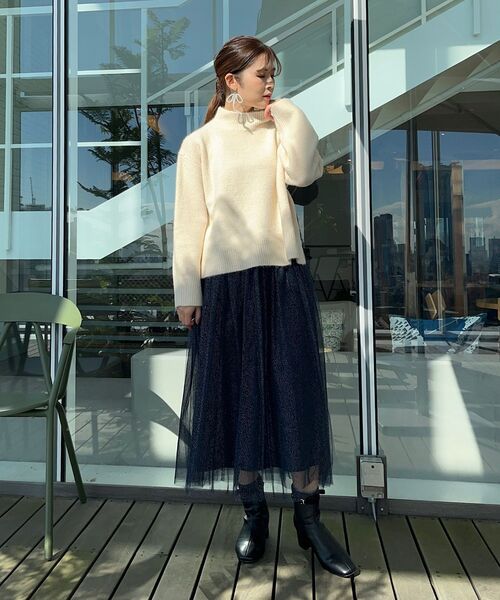 couture brooch（クチュールブローチ）の「◆【ゆるふわっと大人可愛い】ヤクライクハイネックニット（ニット/セーター・レディース・ピンク系/ライトパープル/アイボリー/ライトグレー・38/42）」の14枚目の写真