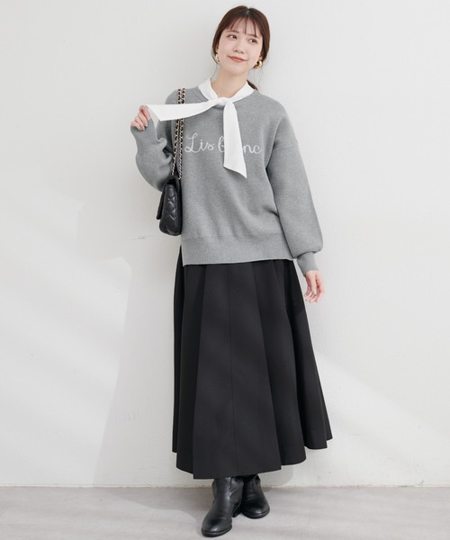 natural couture(ナチュラルクチュール)の「ロゴジャガードもちもちニット(ニット/セーター・レディース・ボルドー/スミクロ/グレー系その他/オフホワイト・FREE)」の22枚目の写真