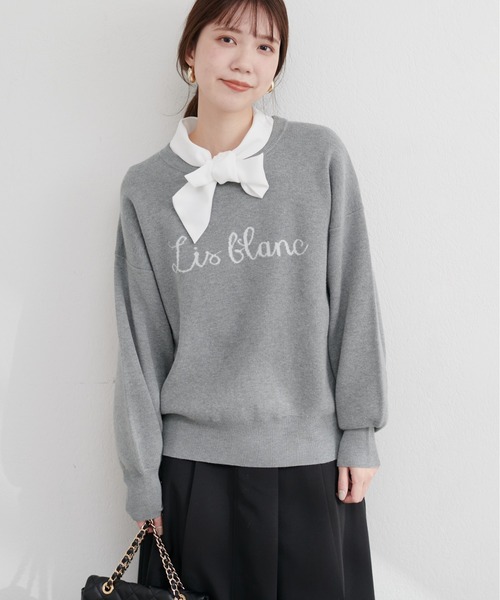natural couture(ナチュラルクチュール)の「ロゴジャガードもちもちニット(ニット/セーター・レディース・ボルドー/スミクロ/グレー系その他/オフホワイト・FREE)」の20枚目の写真