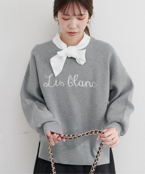 natural couture(ナチュラルクチュール)の「ロゴジャガードもちもちニット(ニット/セーター・レディース・ボルドー/スミクロ/グレー系その他/オフホワイト・FREE)」の19枚目の写真